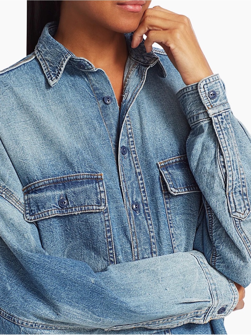 R13 Light Wash Oversized Denim Jacket - Picture 6 of 11